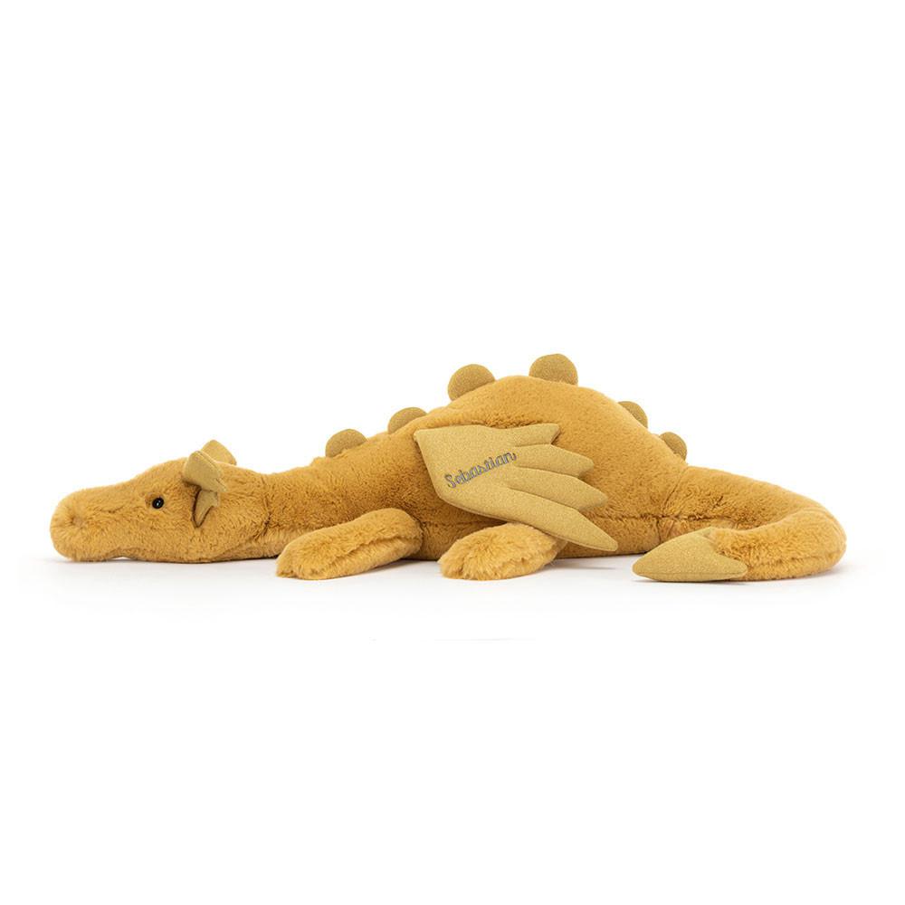 Juguetes Grandes Jellycat Personalised Golden Dragon Huge 19cm x 20cm x 66cm Amarillo  Ecuador |  SQTOC8927