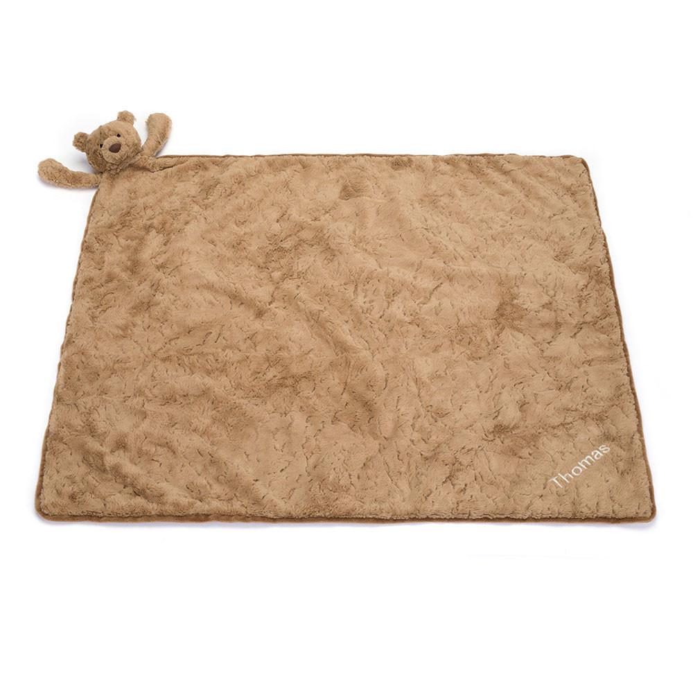 Mantas, Edredones Jellycat Personalised Bartholomew Bear Blankie 56cm x 70cm x 9cm Marrones  Ecuador |  ULESA1980