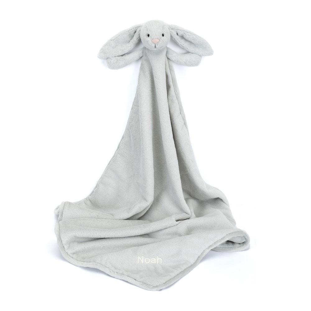 Mantas, Edredones Jellycat Personalised Bashful Silver Bunny Blankie 56cm x 70cm x 9cm Gris  Ecuador |  PSGUA6587