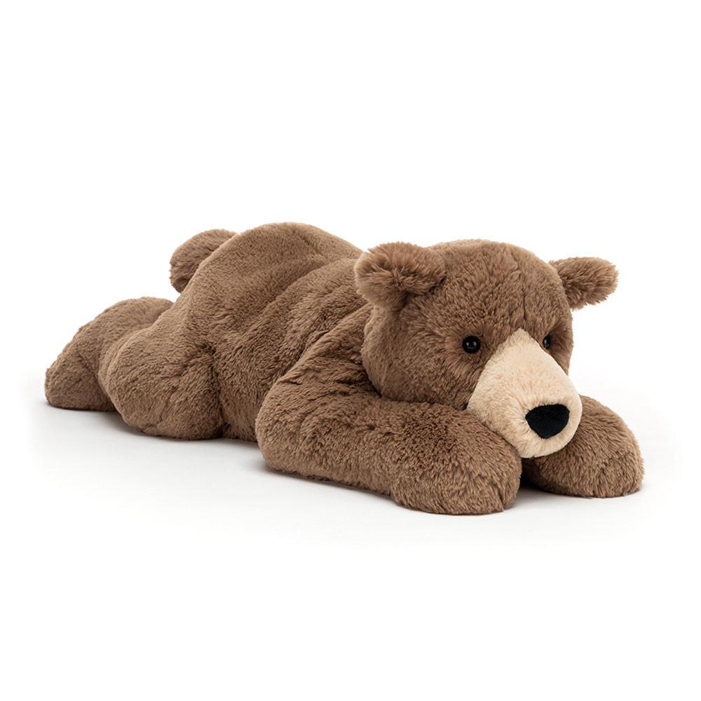Mascota Jellycat Woody Bear Lying 18cm x 19cm x 47cm Marrones  Ecuador |  SEHBG1954