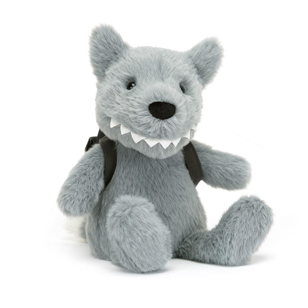 Peluche De Fauna Del Bosque Jellycat Backpack Wolf 22cm x 9cm x 8cm Gris  Ecuador |  BVOSL7695
