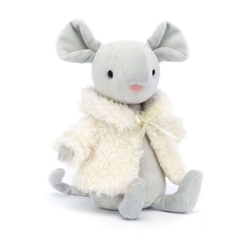 Peluche De Fauna Del Bosque Jellycat Comfy Coat Mouse 18cm x 7cm x 6cm Gris  Ecuador |  YSGHE1395
