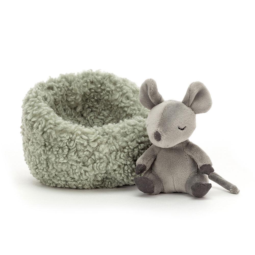 Peluche De Fauna Del Bosque Jellycat Hibernating Mouse 9cm x 13cm x 13cm Gris  Ecuador |  HBRVW1475