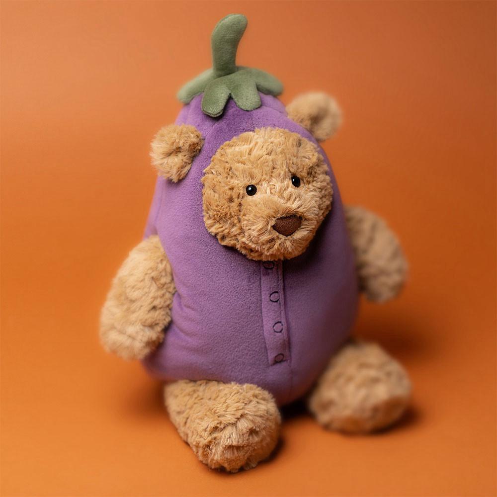 Peluche De Oso Jellycat Bartholomew Bear Aubergine 30cm x 15cm x 14cm Marrones  Ecuador |  KTBNS5842