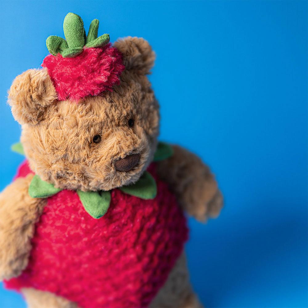 Peluche De Oso Jellycat Bartholomew Bear Strawberry 26cm x 12cm x 8cm Marrones  Ecuador |  WHPGZ3716