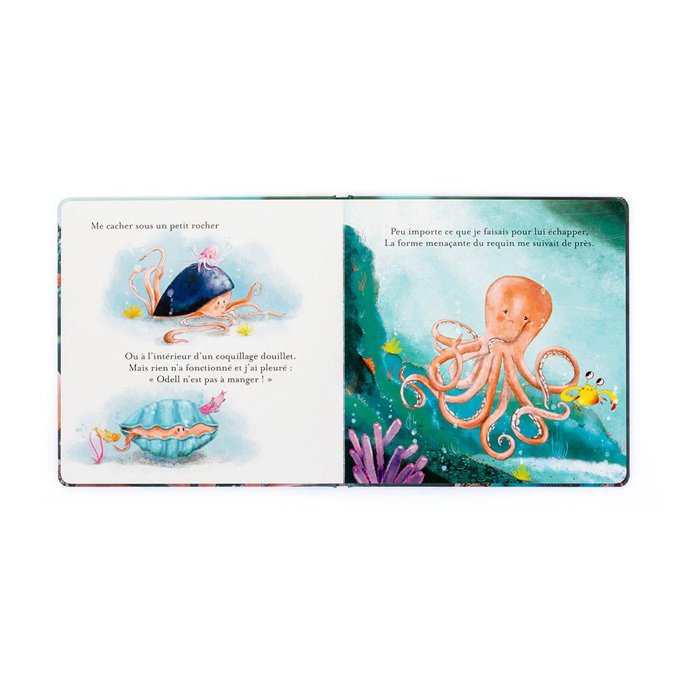 Story Books Jellycat Odell, La Petite Pieuvre Courageuse Livre 23cm x 23cm x 2cm Naranjas  Ecuador |  PTQGR1298