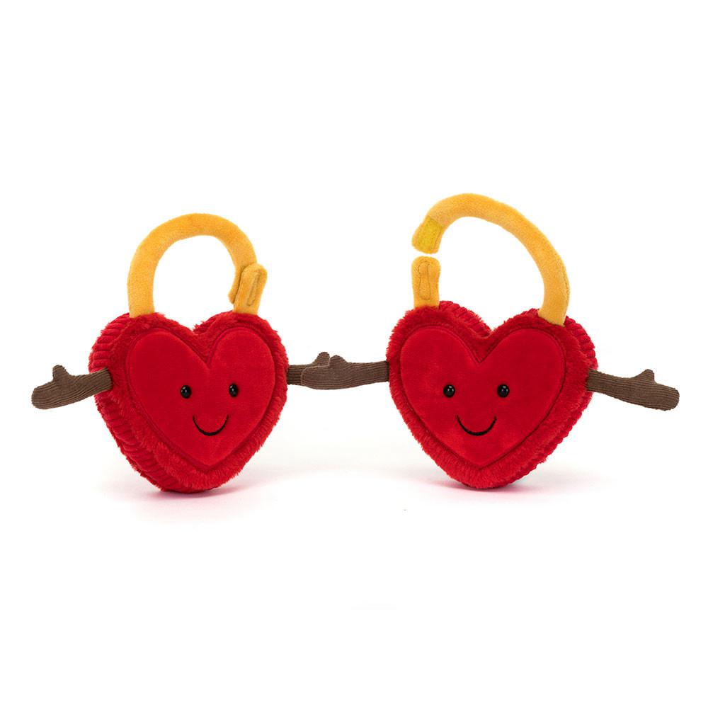 Valentine's Day Jellycat Amuseables Val & Tina Love Locks 15cm x 22cm x 4cm Rojas  Ecuador |  TWFXK7901